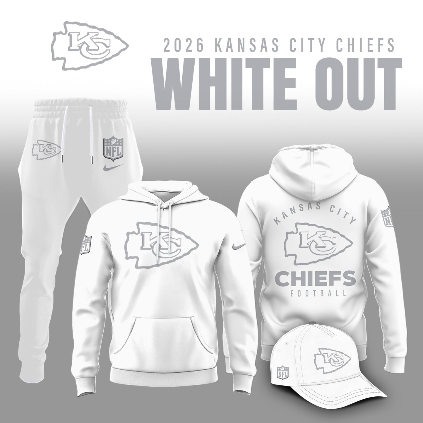 Kansas City Chiefs 2026 White Out Limited Edition Hoodie