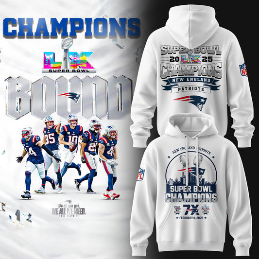 Limited Edition PATRIOTS CHAMPIONS Super Bowl LX Hoodie