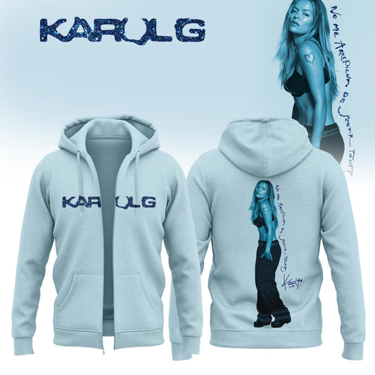 KaRol G Album “NO ME ARREPIENTO DE SENTIR TANTO” 🩵 – Zip Hoodie
