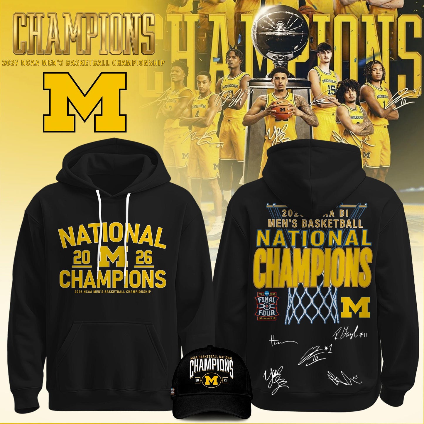 NCAA Basketball x Michigan Champions 2026 Limited Edition Hoodie