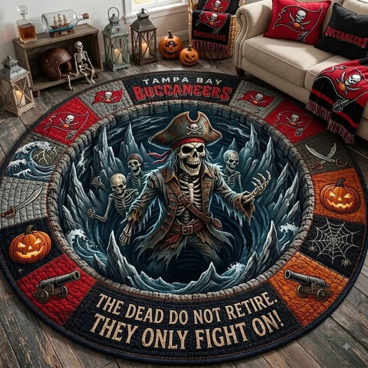 Limited Edition Tampa Bay Buccaneers 2026 Halloween Quilted Round Rug, Mats