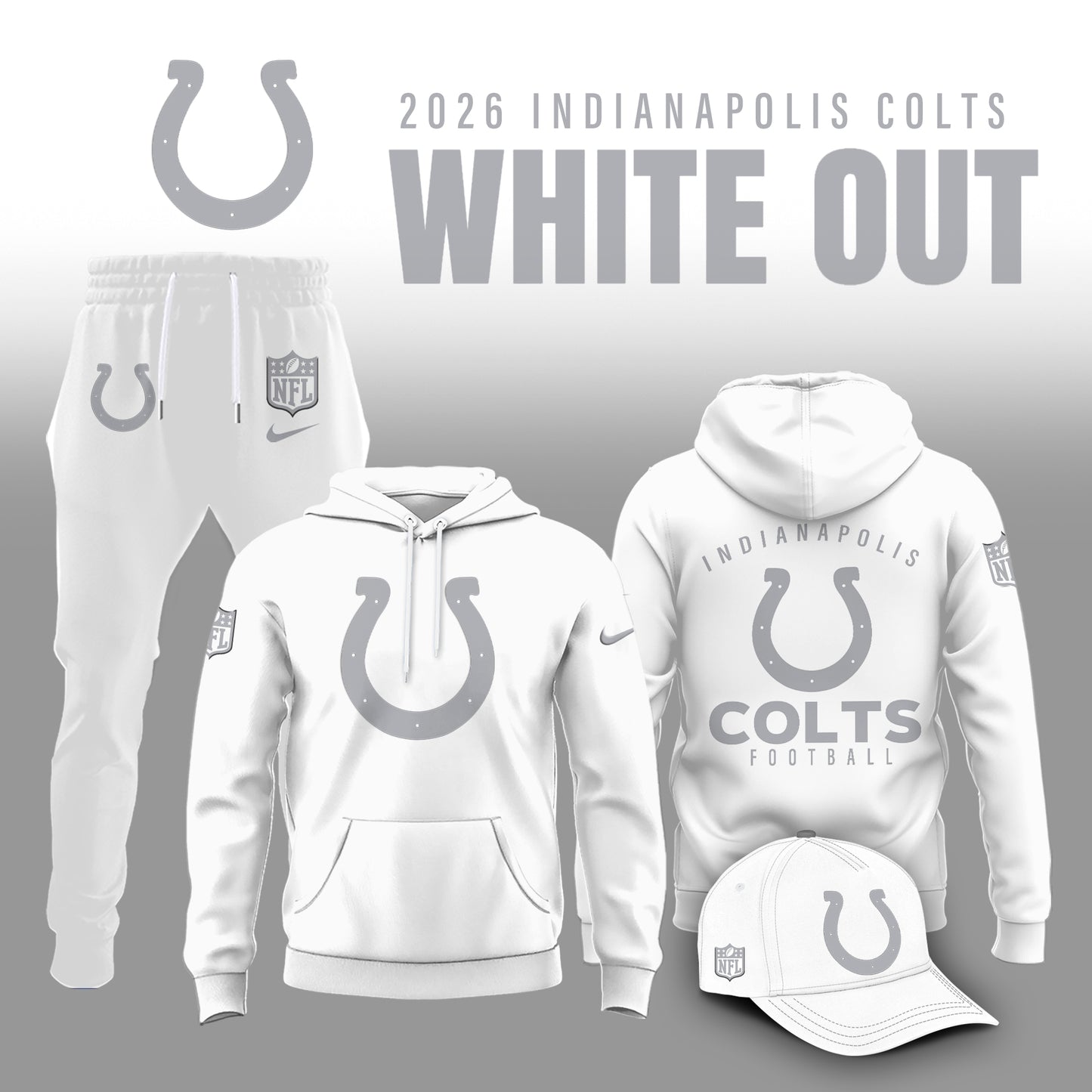 Indianapolis Colts 2026 White Out Limited Edition Hoodie