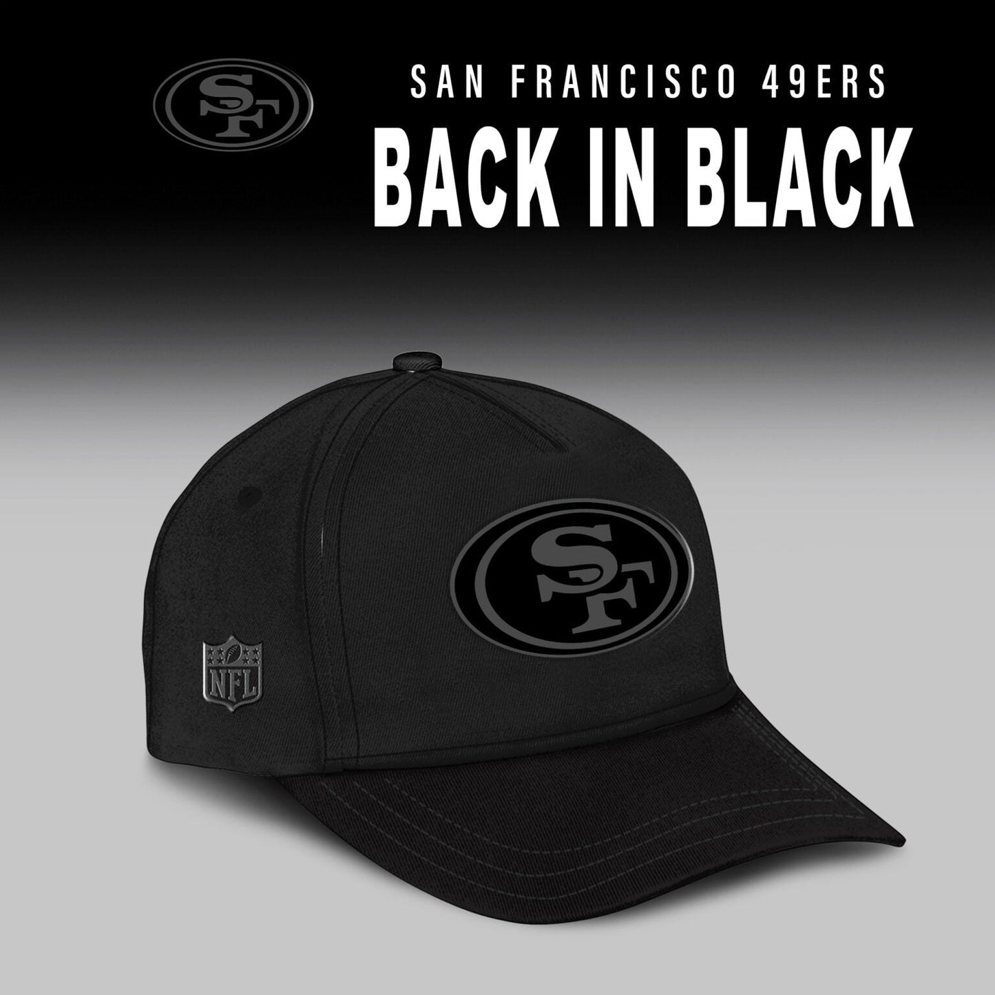 San Francisco 49ers Back In Black Half Zip Hoodie