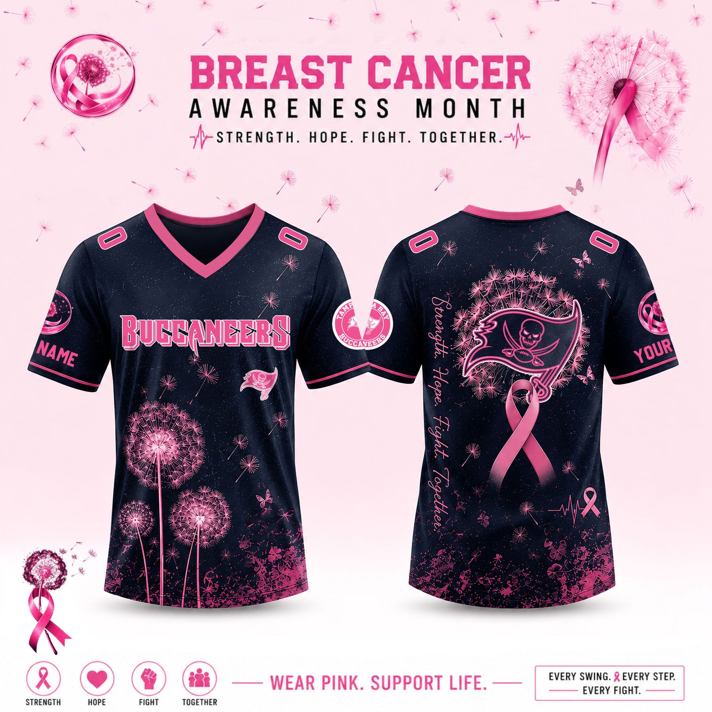 Full Team NFL 2026 Breast Cancer Awareness x Dandelion of Hope Jersey