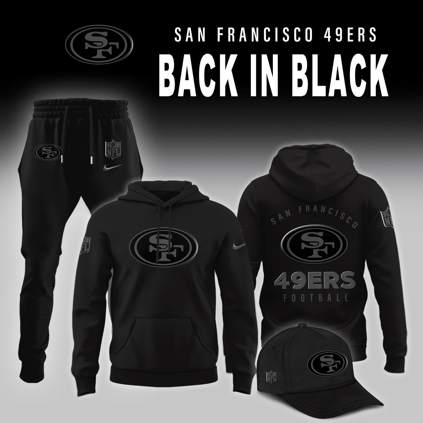 San Francisco 49ers 2025 Back In Black Limited Edition Combo Hoodie