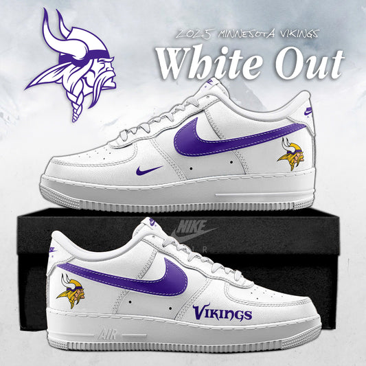 Minnesota Vikings White Out 2025 Special Edition AF1 Sneakers