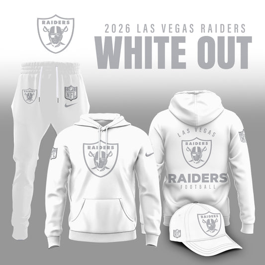 Las Vegas Raiders 2026 White Out Limited Edition Hoodie