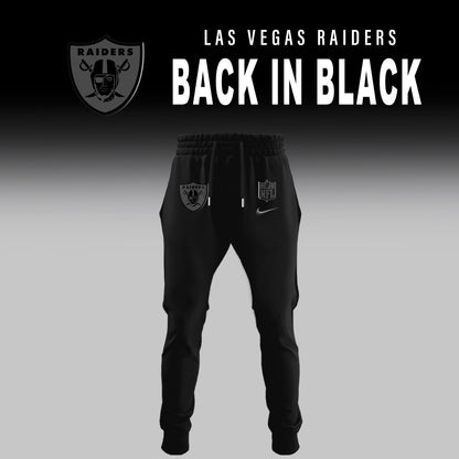 Las Vegas Raiders Back In Black Half Zip Hoodie