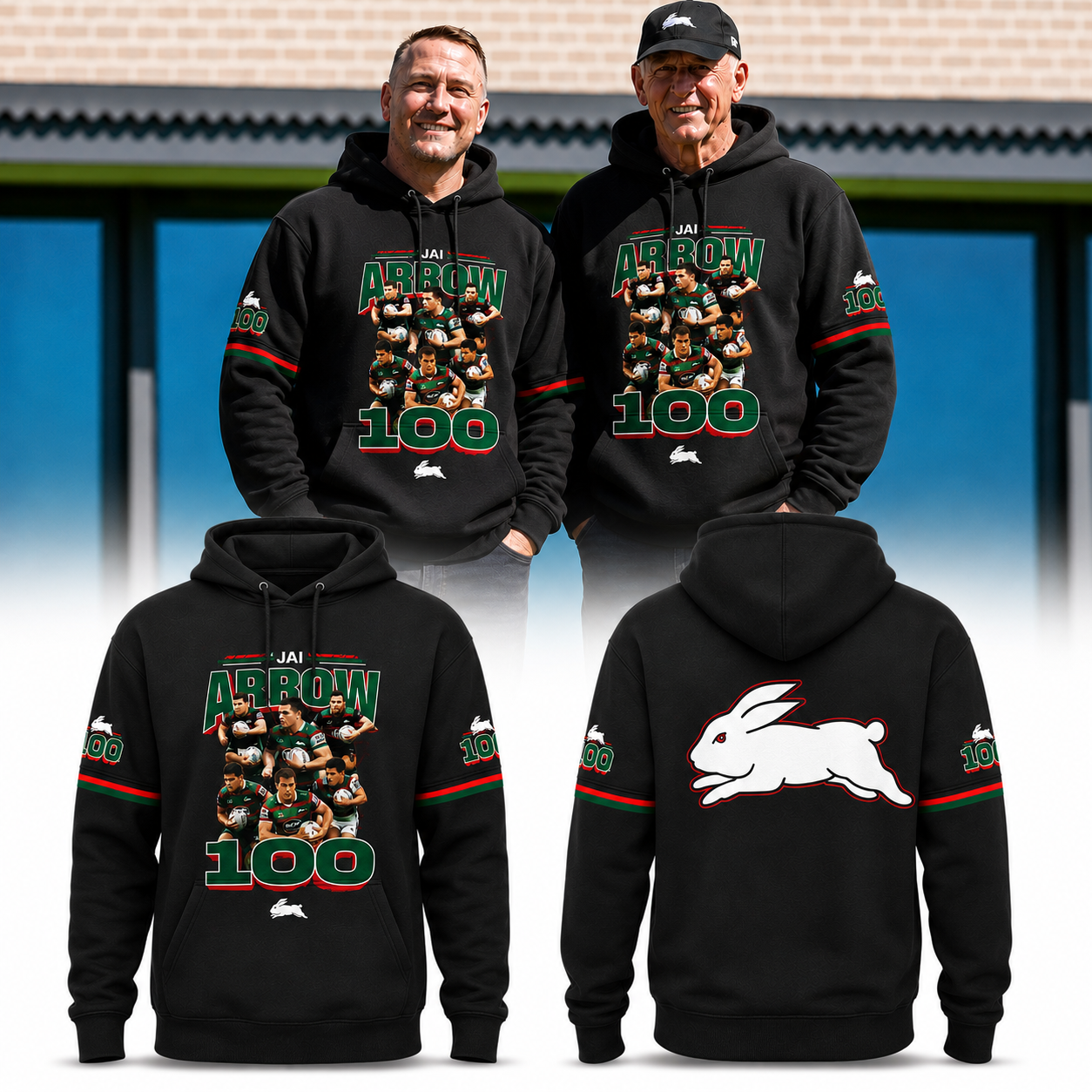 South Sydney Rabbitohs - Jai Arrow 100th Rabbitohs game - You'll Never Walk Alone Hoodie