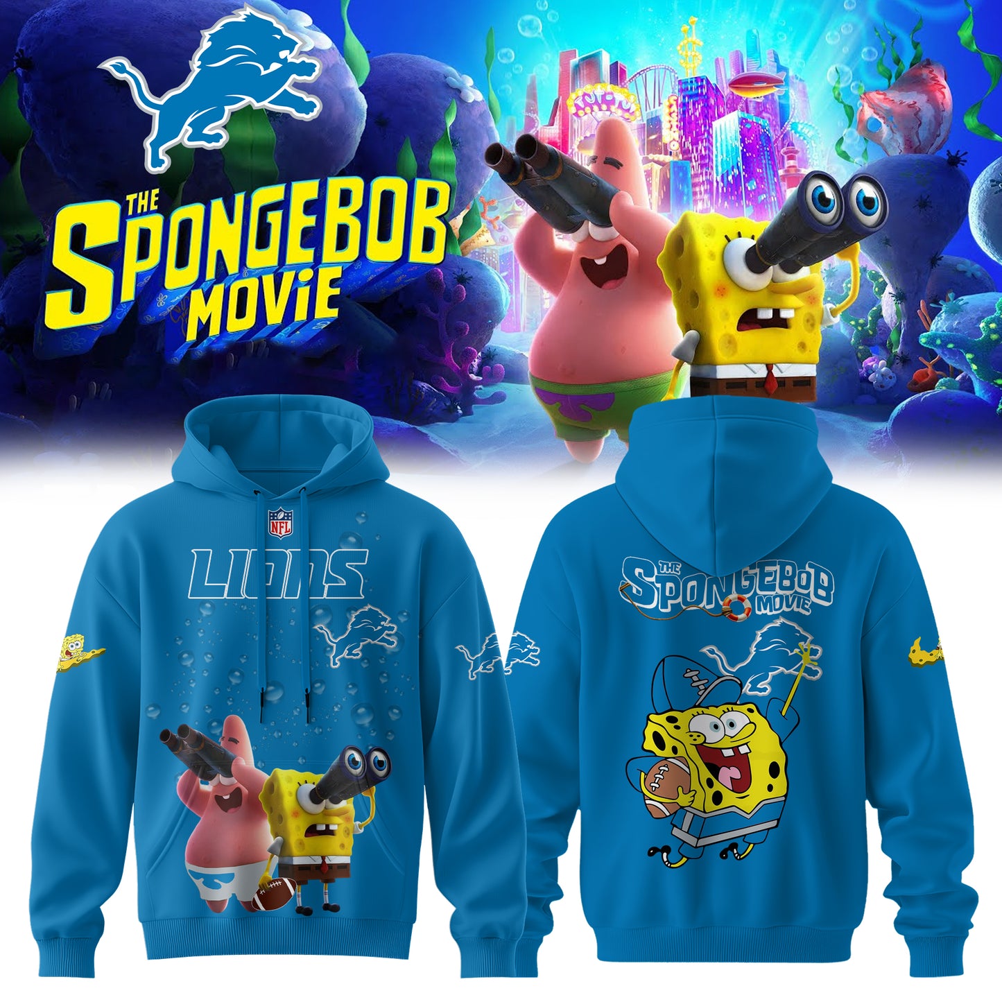 Detroit Lions x SpongeBob Limited Edition – Hoodie V1