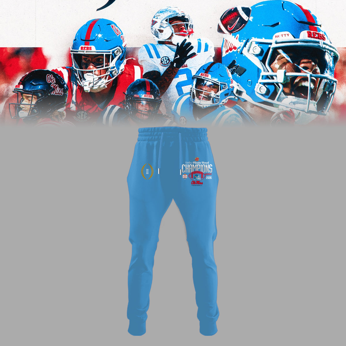 Ole Miss Vrbo Fiesta Bowl Champion 2026 Blue Hoodie