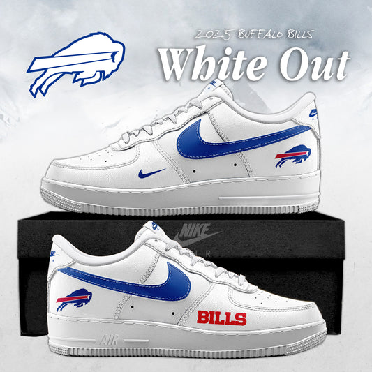 Buffalo Bills White Out Special Edition AF1 Sneakers
