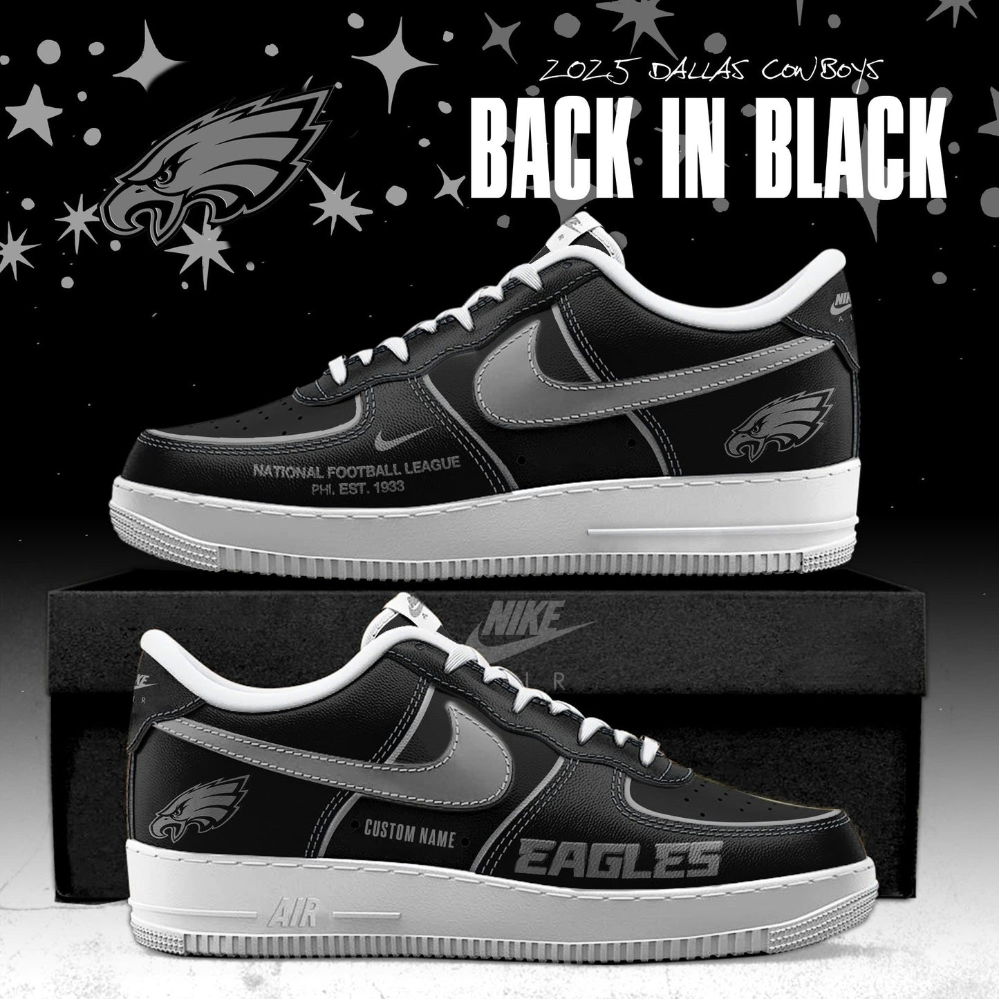 All Team NFL Back In Black 2025 AF1 Sneaker