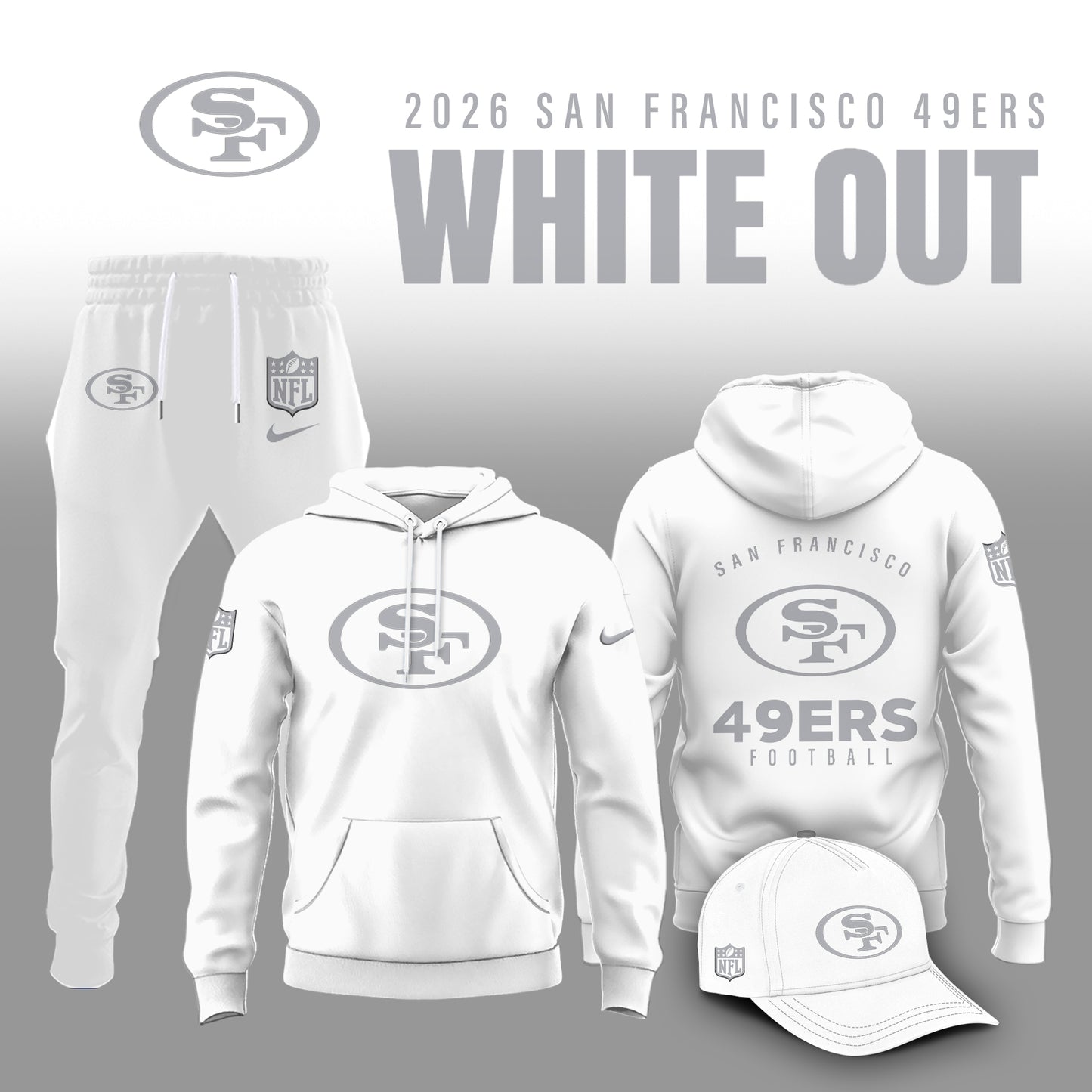 San Francisco 49ers 2026 White Out Limited Edition Hoodie