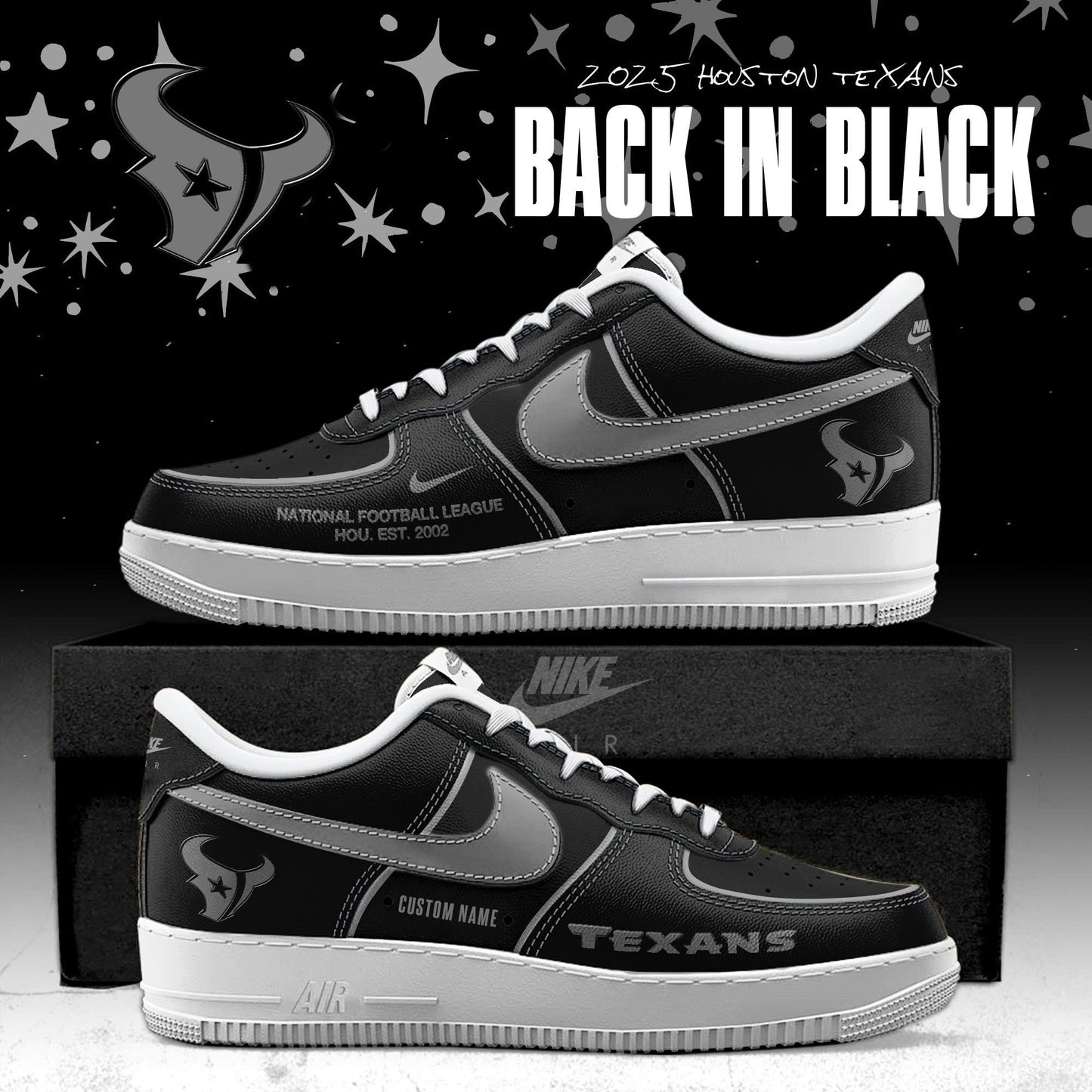 All Team NFL Back In Black 2025 AF1 Sneaker