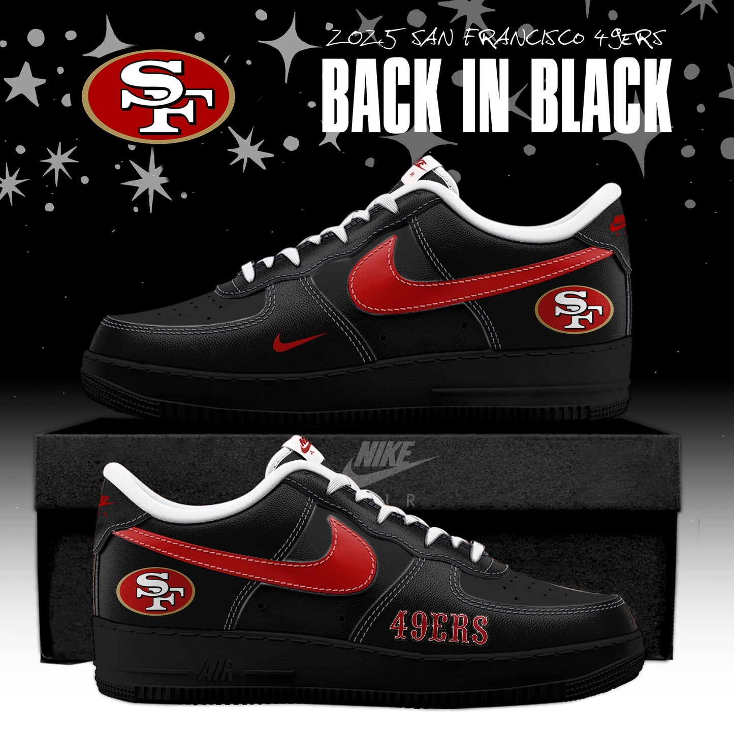 All Team NFL Back In Black 2025 AF1 Sneaker