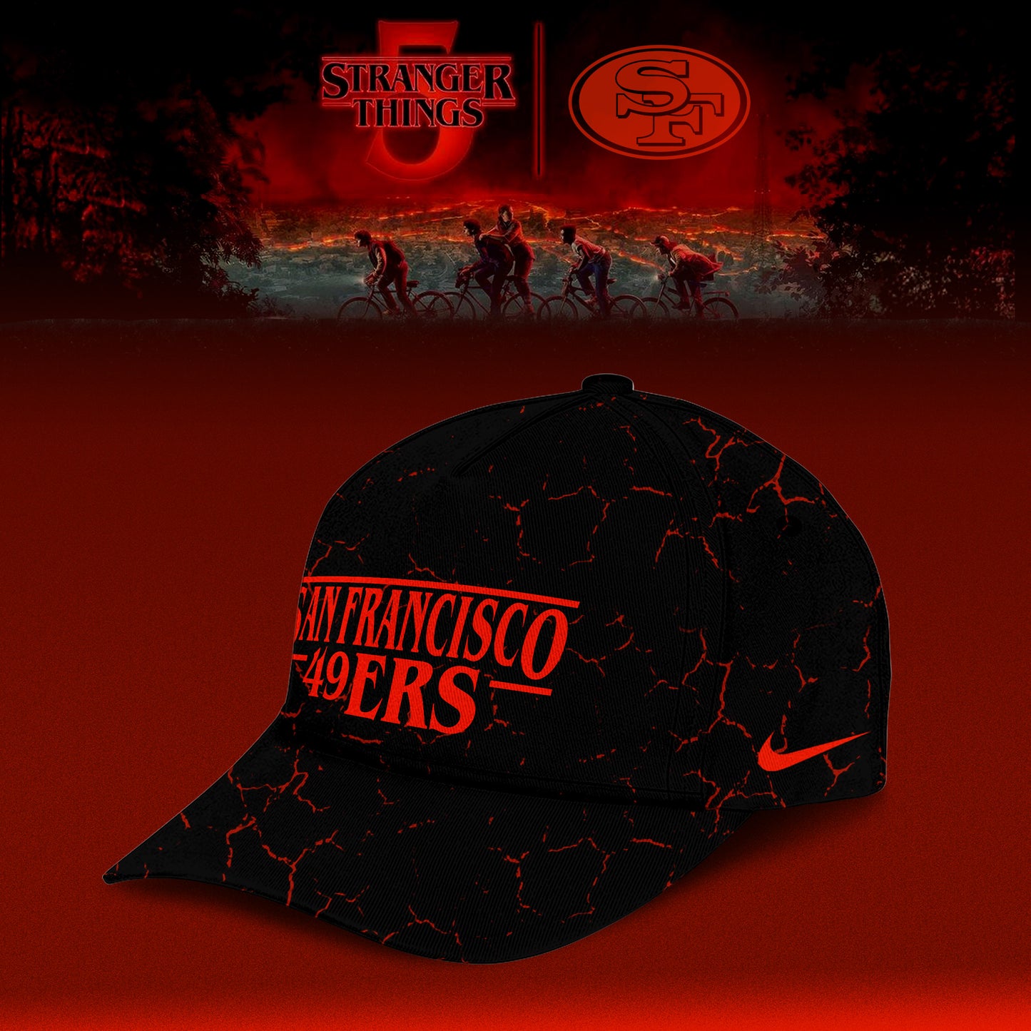 [Special Deal Black Friday] San Francisco 49er x Stranger Things Limited Hoodie