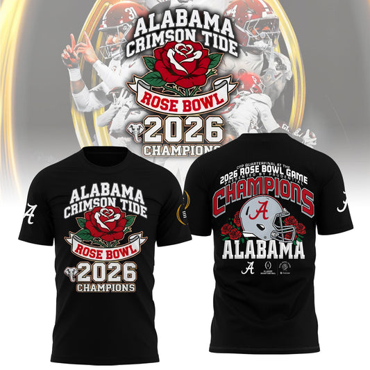 Alabama Crimson Tide 2026 Rose Bowl Champions Combo Tshirt