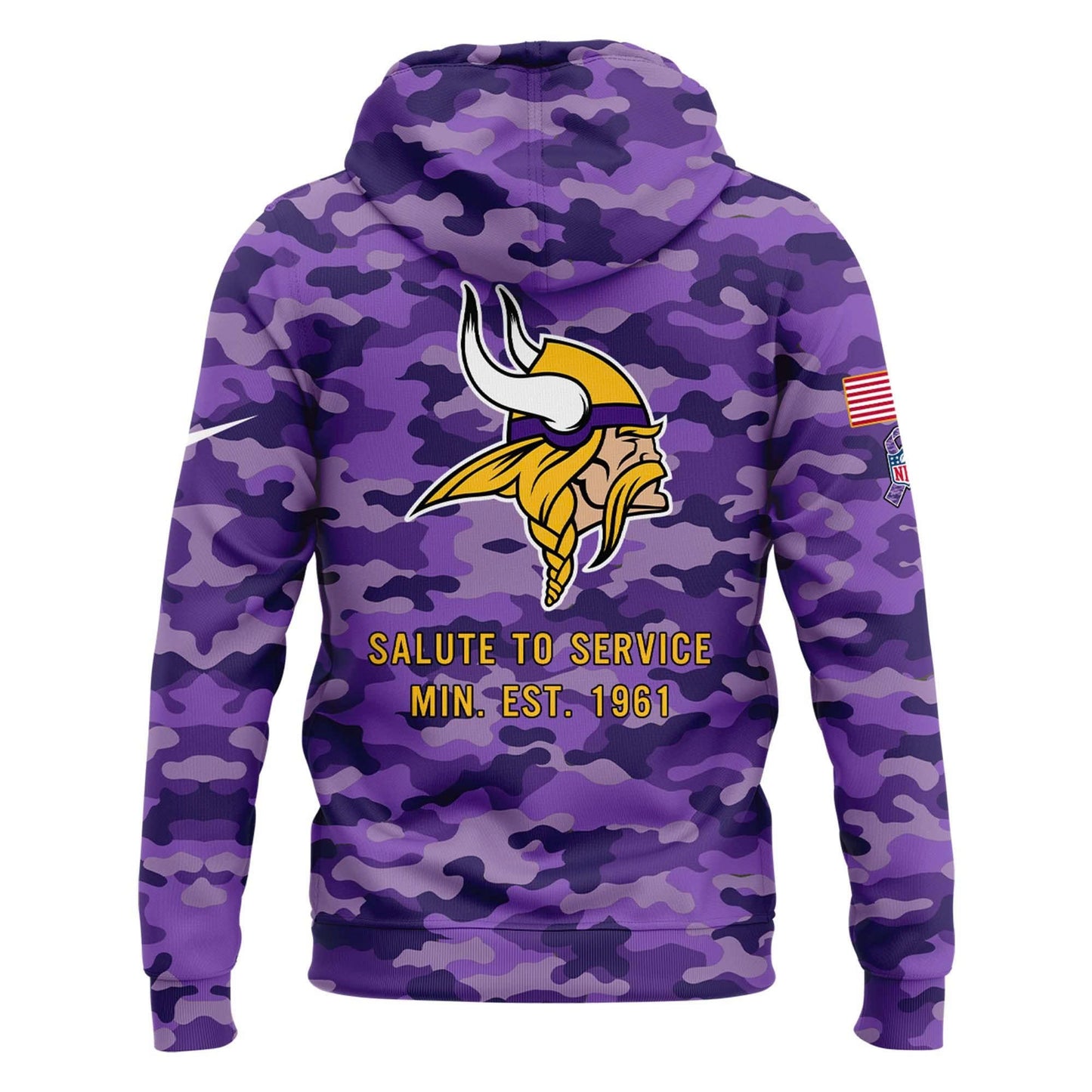 Special 2025 Salute To Service Minnesota Vikings Combo Hoodie