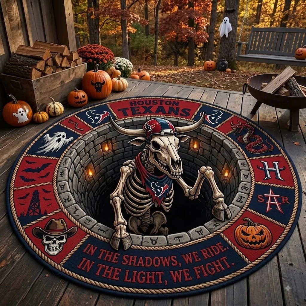 Limited Edition Houston Texans 2026 Halloween Quilted Round Rug, Mats