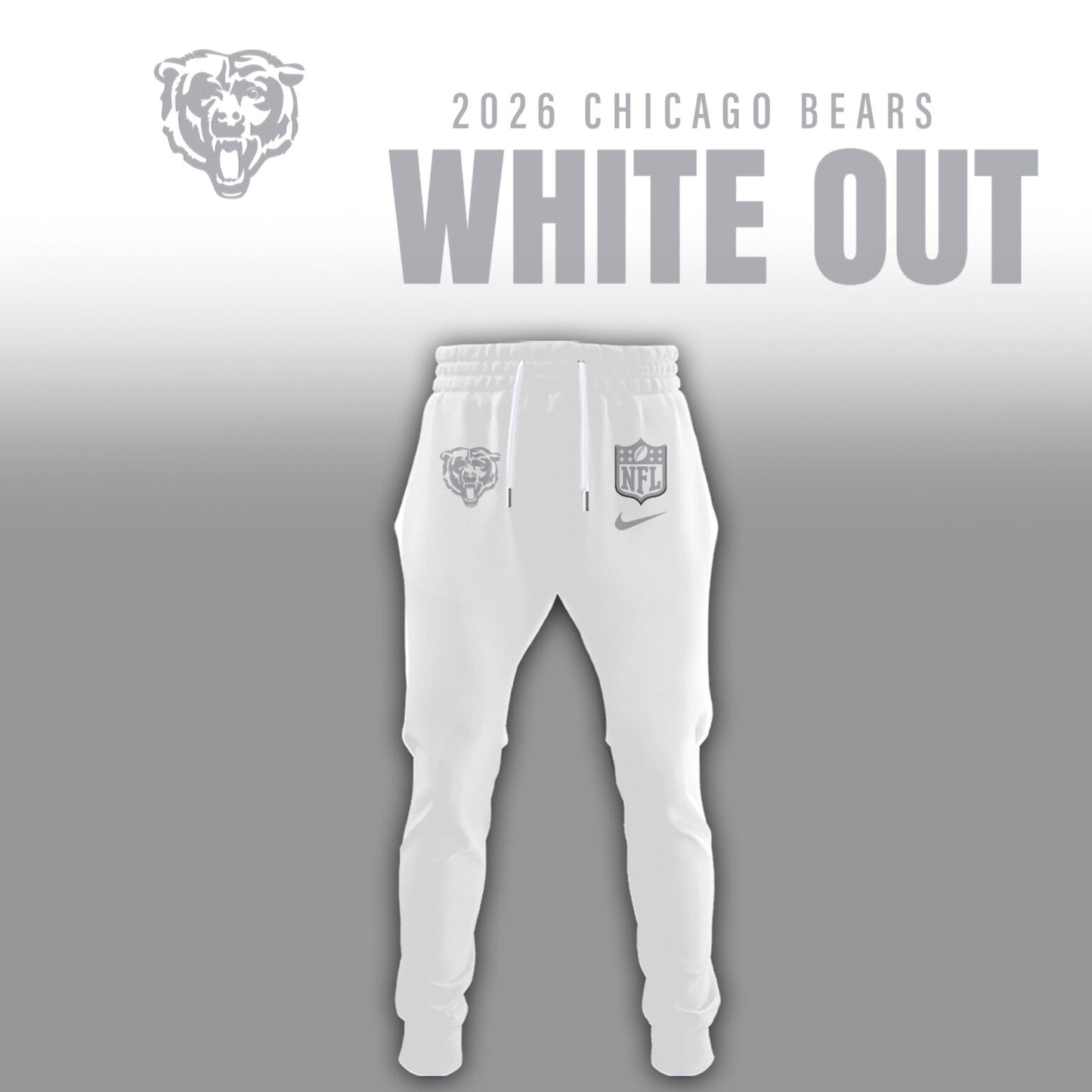 Chicago Bears 2026 White Out Limited Edition Hoodie