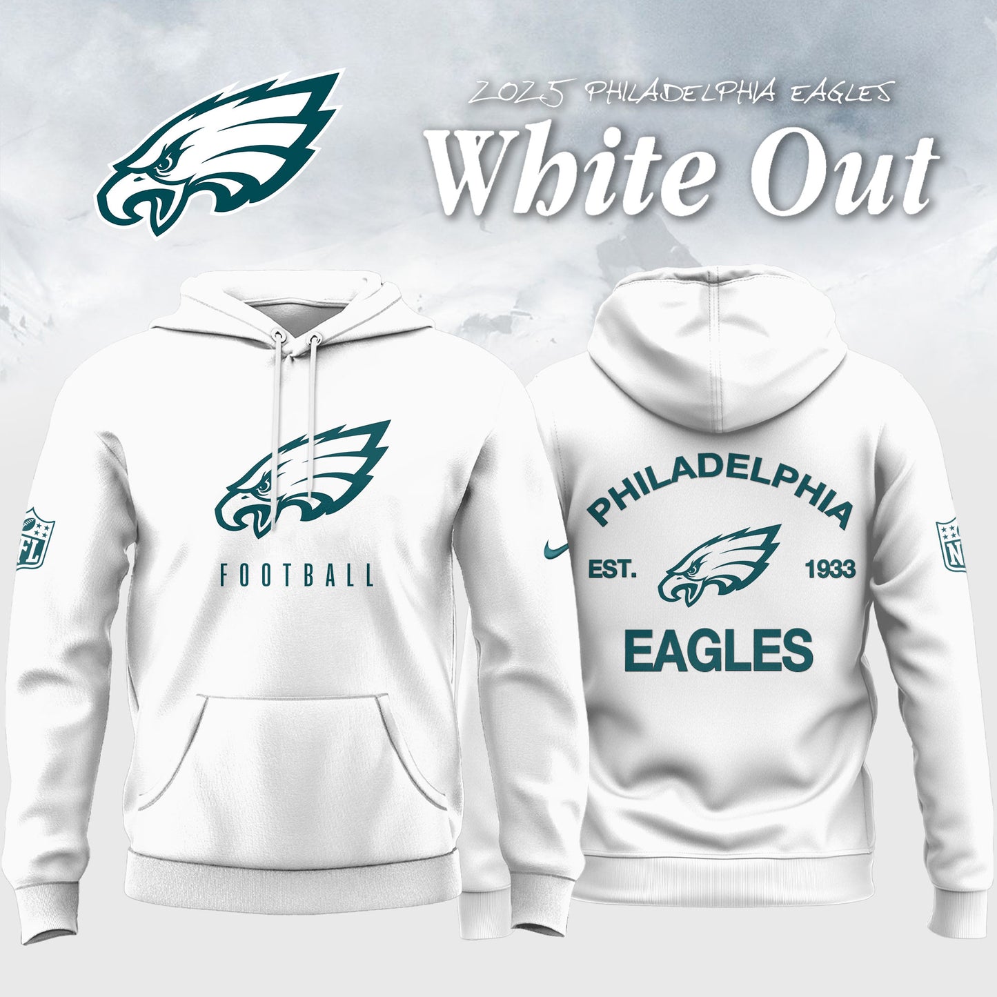 Philadelphia Eagles 2026 White Out Limited Edition Hoodie V2