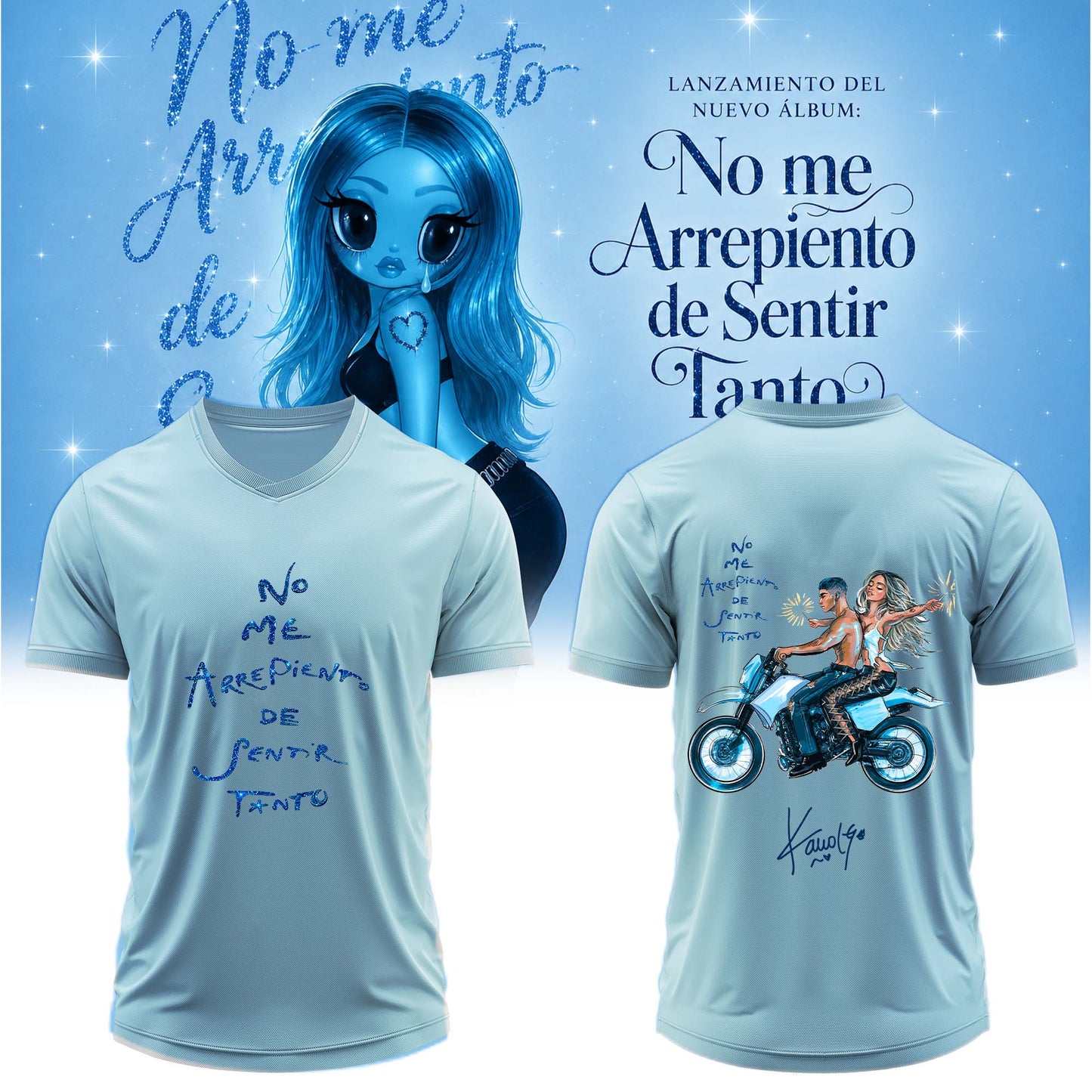 KaRol G Album “NO ME ARREPIENTO DE SENTIR TANTO” .Limited Edition Signature T-shirt