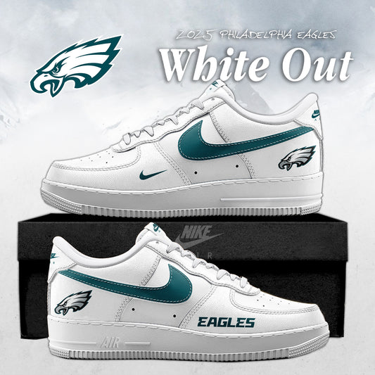 Philadelphia Eagles White Out Special Edition AF1 Sneakers