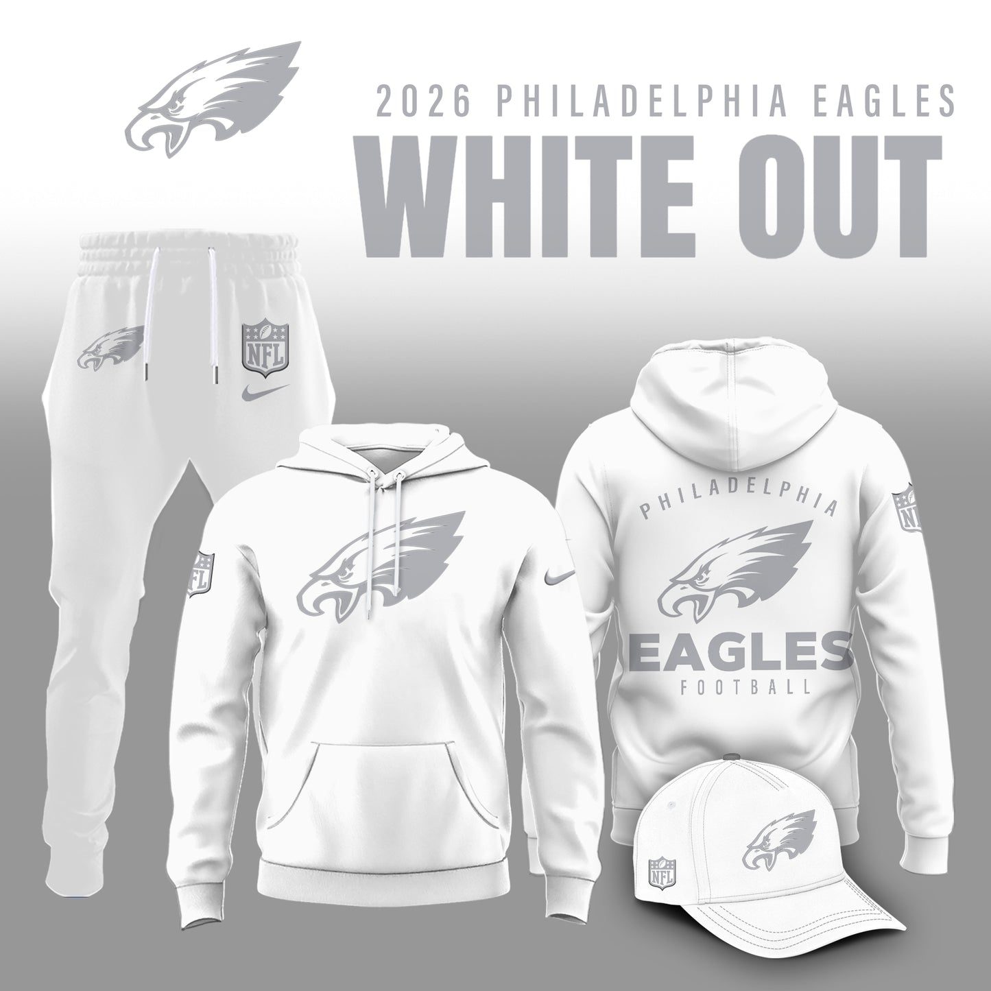 Philadelphia Eagles 2026 White Out Limited Edition Hoodie