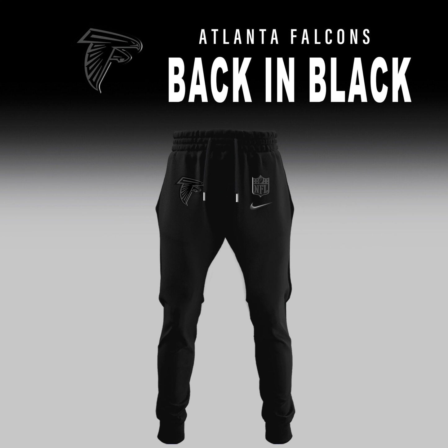 Atlanta Falcons Back In Black Half Zip Hoodie