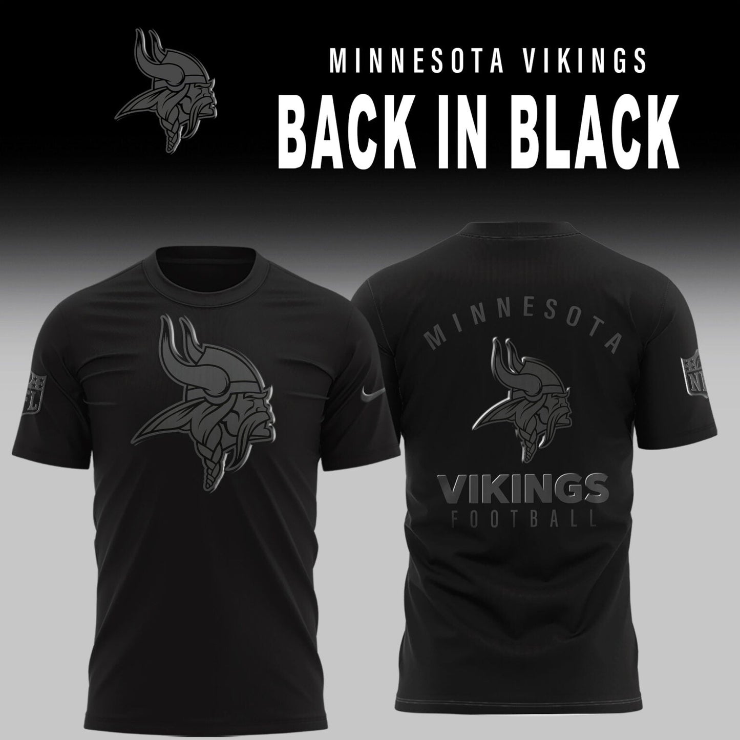 Minnesota Vikings 2025 Back In Black Limited Edition Combo TShirt