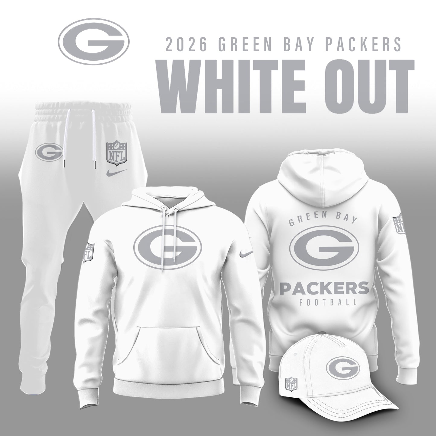 Green Bay Packers 2026 White Out Limited Edition Hoodie