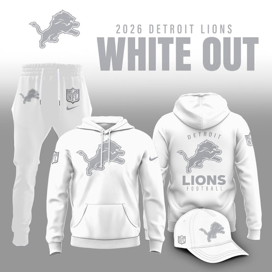 Detroit Lions 2026 White Out Limited Edition Hoodie