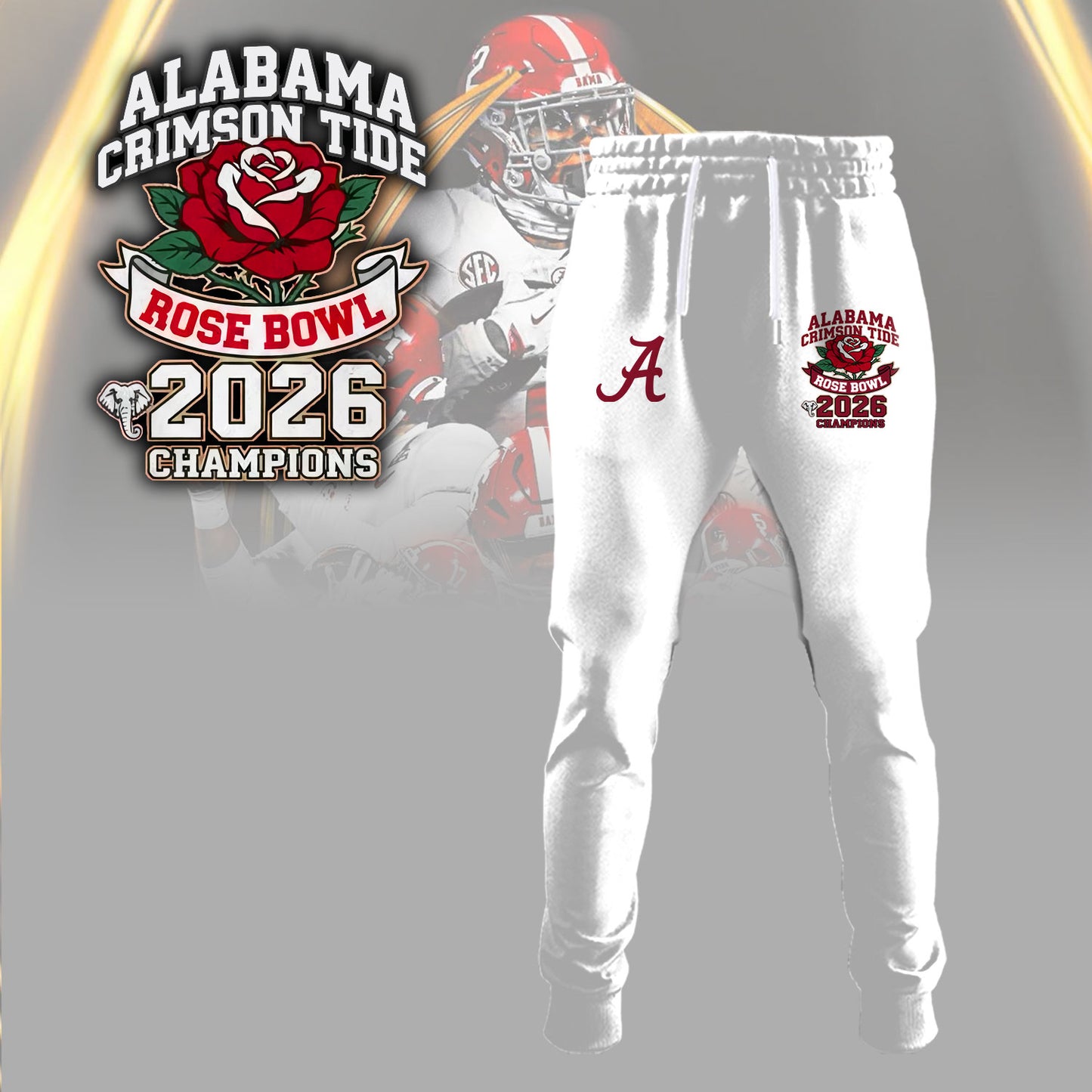 Alabama Crimson Tide 2026 Rose Bowl Champions Combo Tshirt