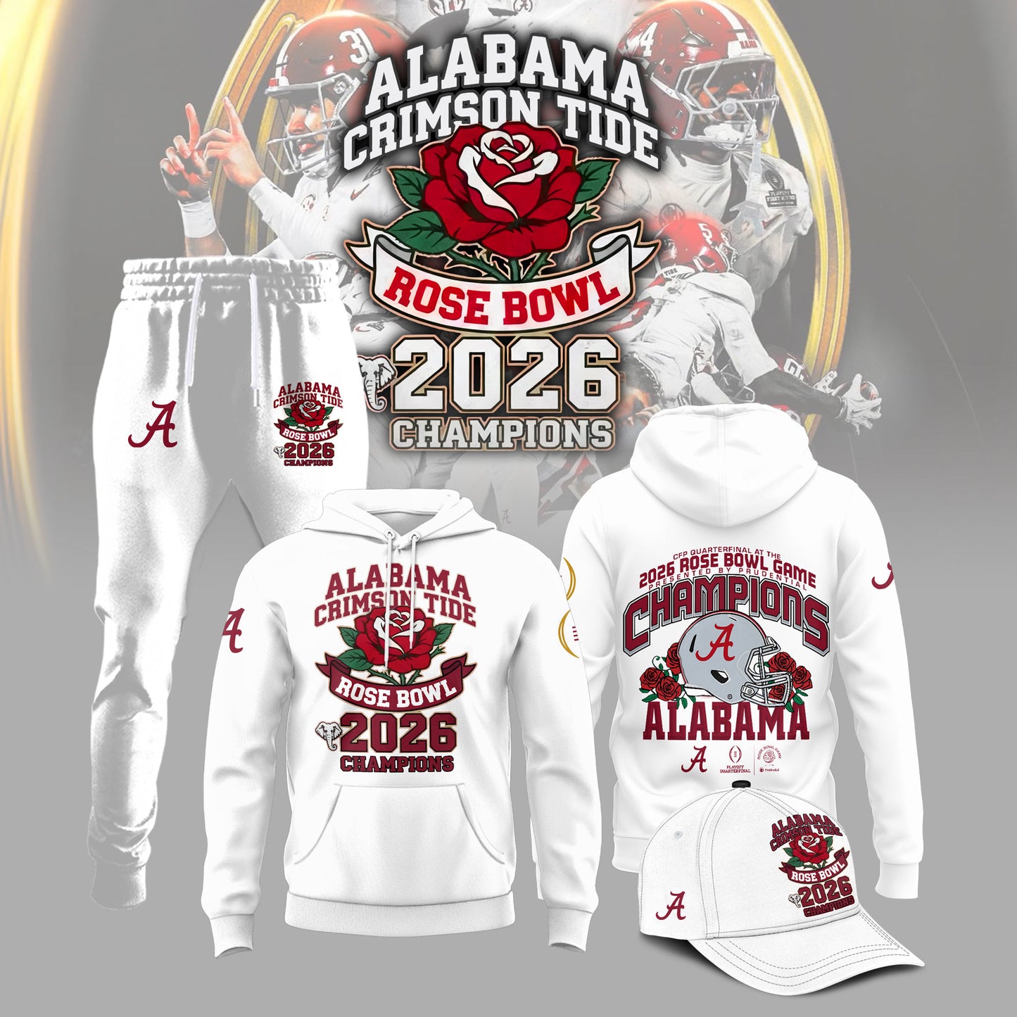 Alabama Crimson Tide 2026 Rose Bowl Champions Hoodie