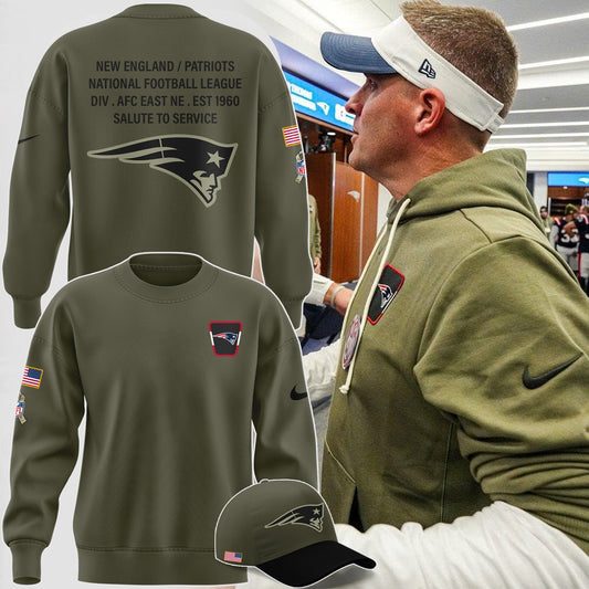 Special New New England Patriots Salute to Service 2025 Combo Sweatshirt