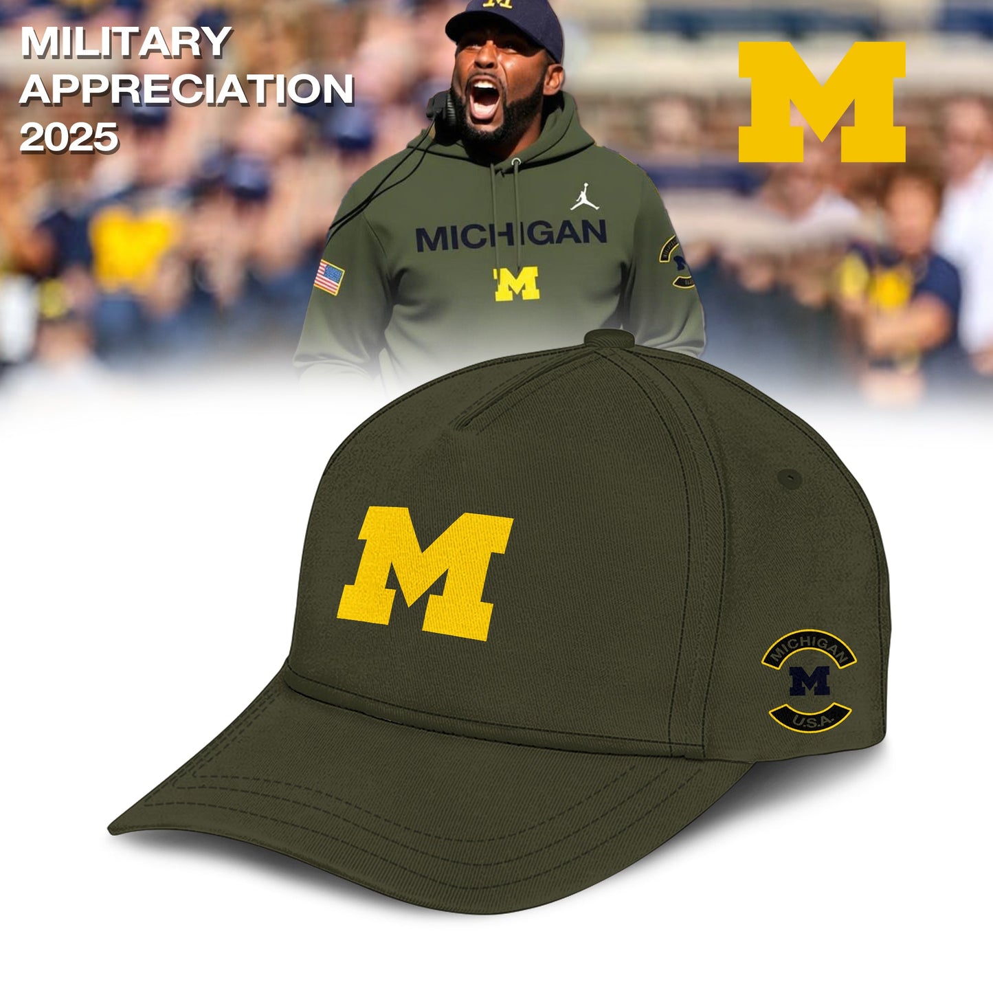 Michigan Wolverines Military Appreciation 2025 Special Hoodie