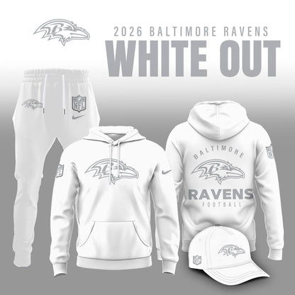 Baltimore Ravens 2026 White Out Limited Edition Hoodie