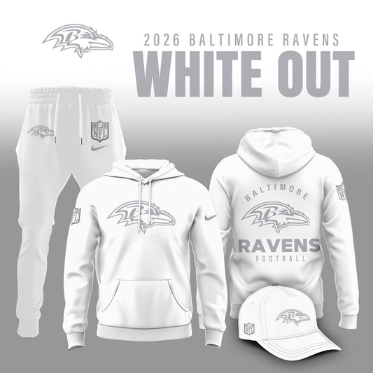 Baltimore Ravens 2026 White Out Limited Edition Hoodie