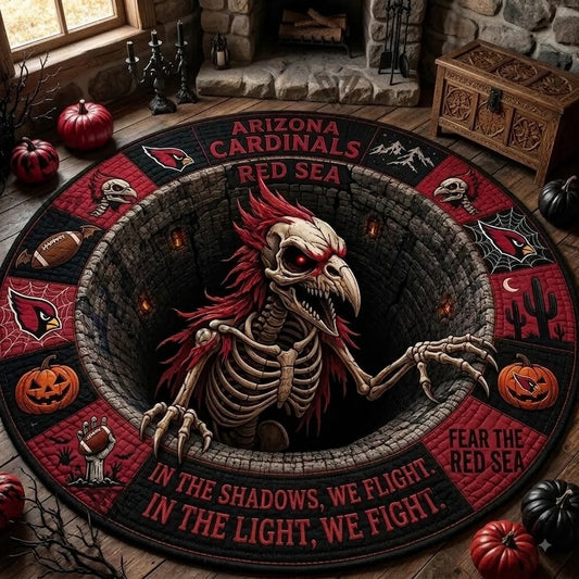 Limited Edition Arizona Cardinals 2026 Halloween Quilted Round Rug, Mats