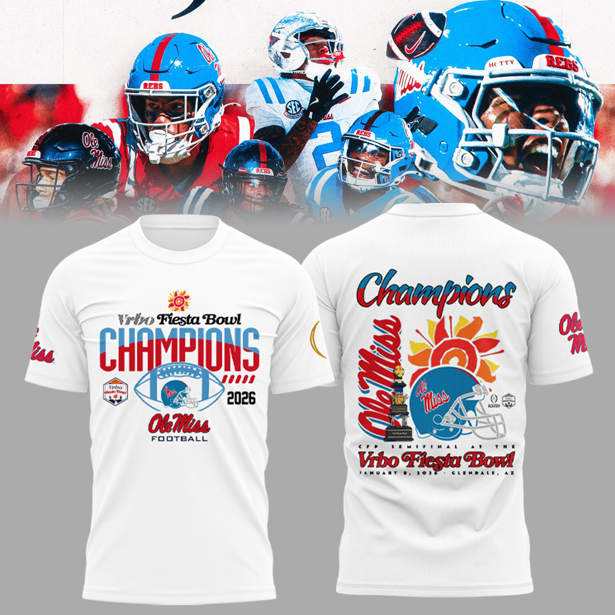 Ole Miss Vrbo Fiesta Bowl Champion 2026 Shirt