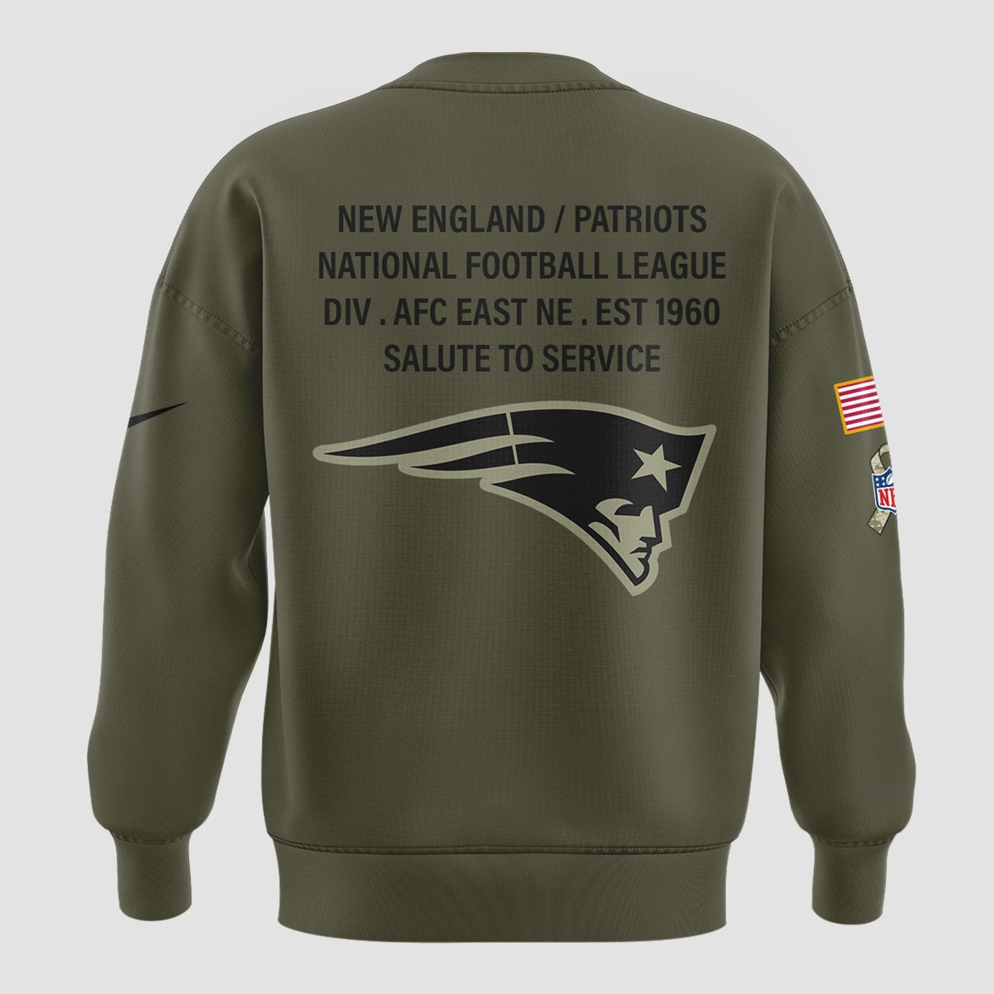 Special New New England Patriots Salute to Service 2025 Combo Sweatshirt
