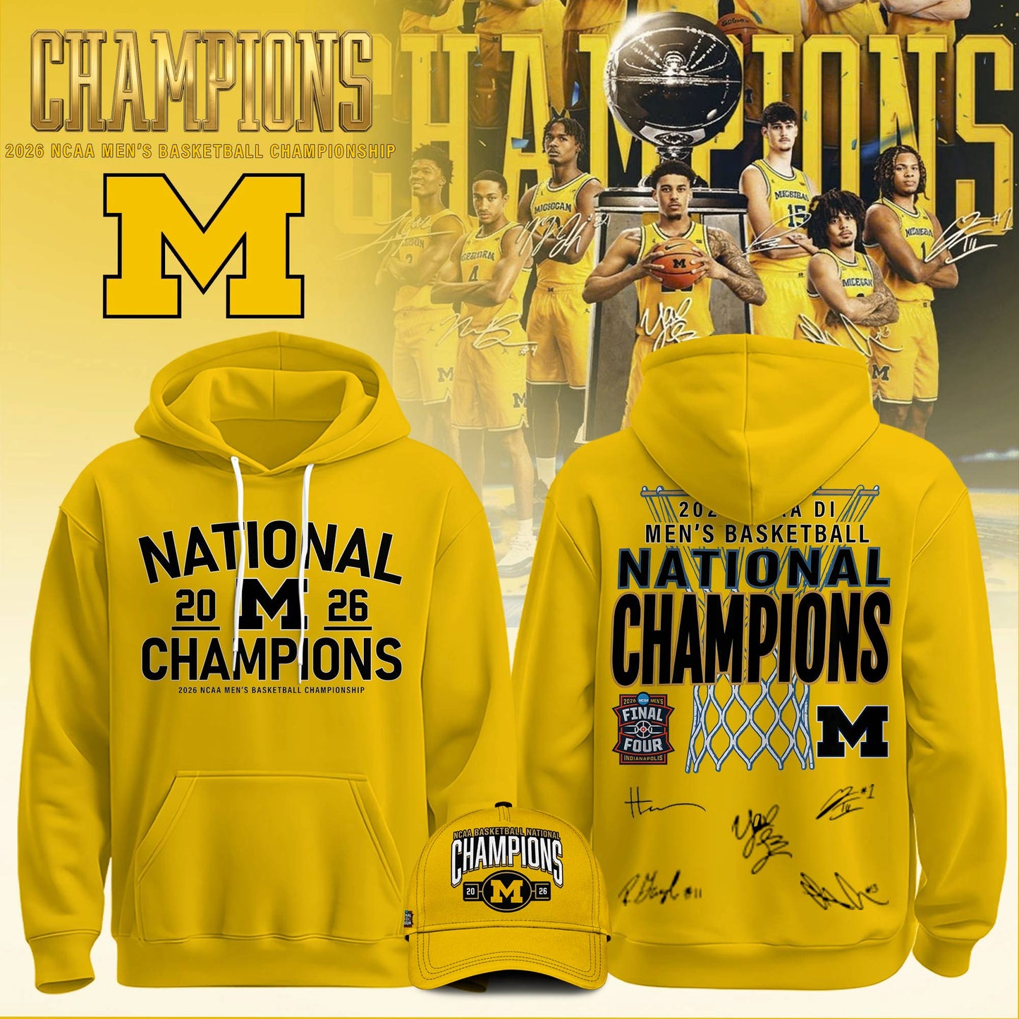 NCAA Basketball x Michigan Champions 2026 Limited Edition Hoodie