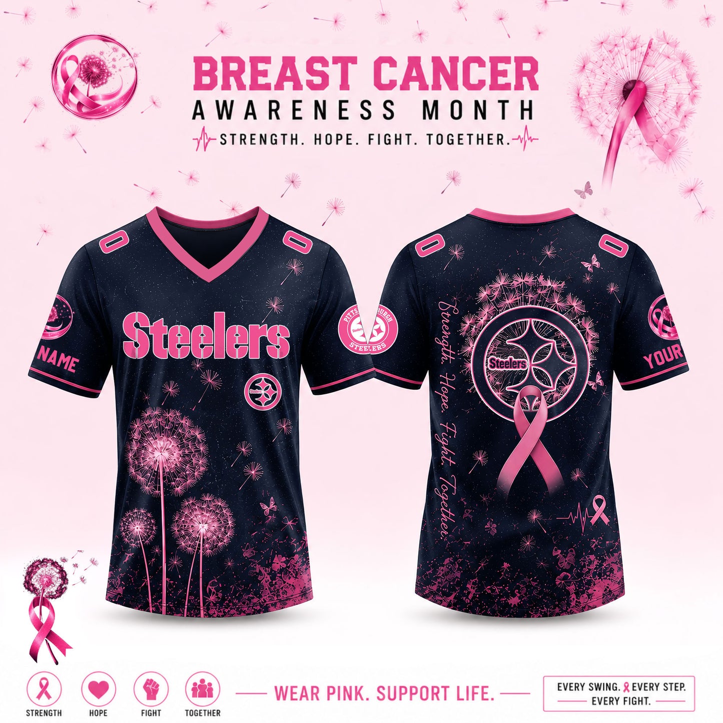 Full Team NFL 2026 Breast Cancer Awareness x Dandelion of Hope Jersey