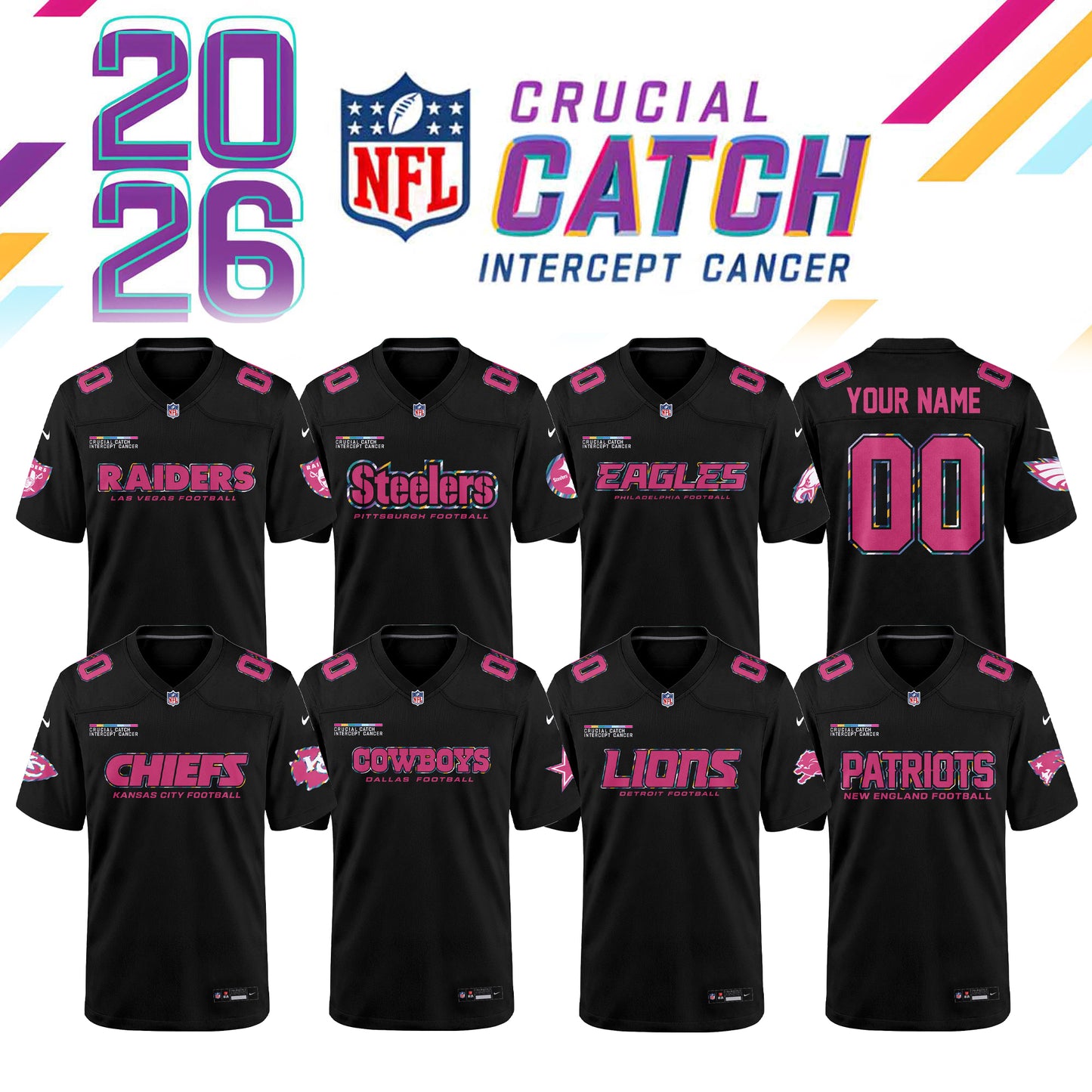 NFL Crucial Catch 2026 Pink Limited Edition Jersey