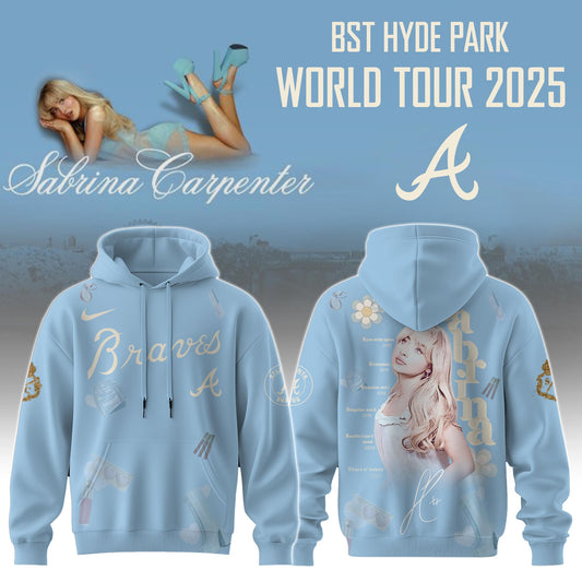 A Braves x Sabrina Carpenter Short n™ Sweet Tour� Hoodie Editions Limited +Selling Out Fast