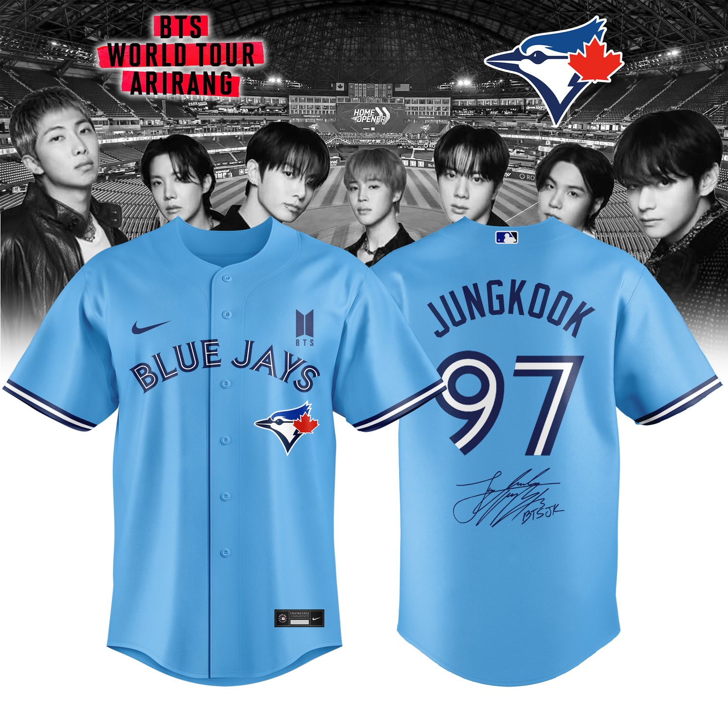 Toronto Blue Jays x JUNGKOOK 97 BTS World Tour 2026 Limited Edition Jersey