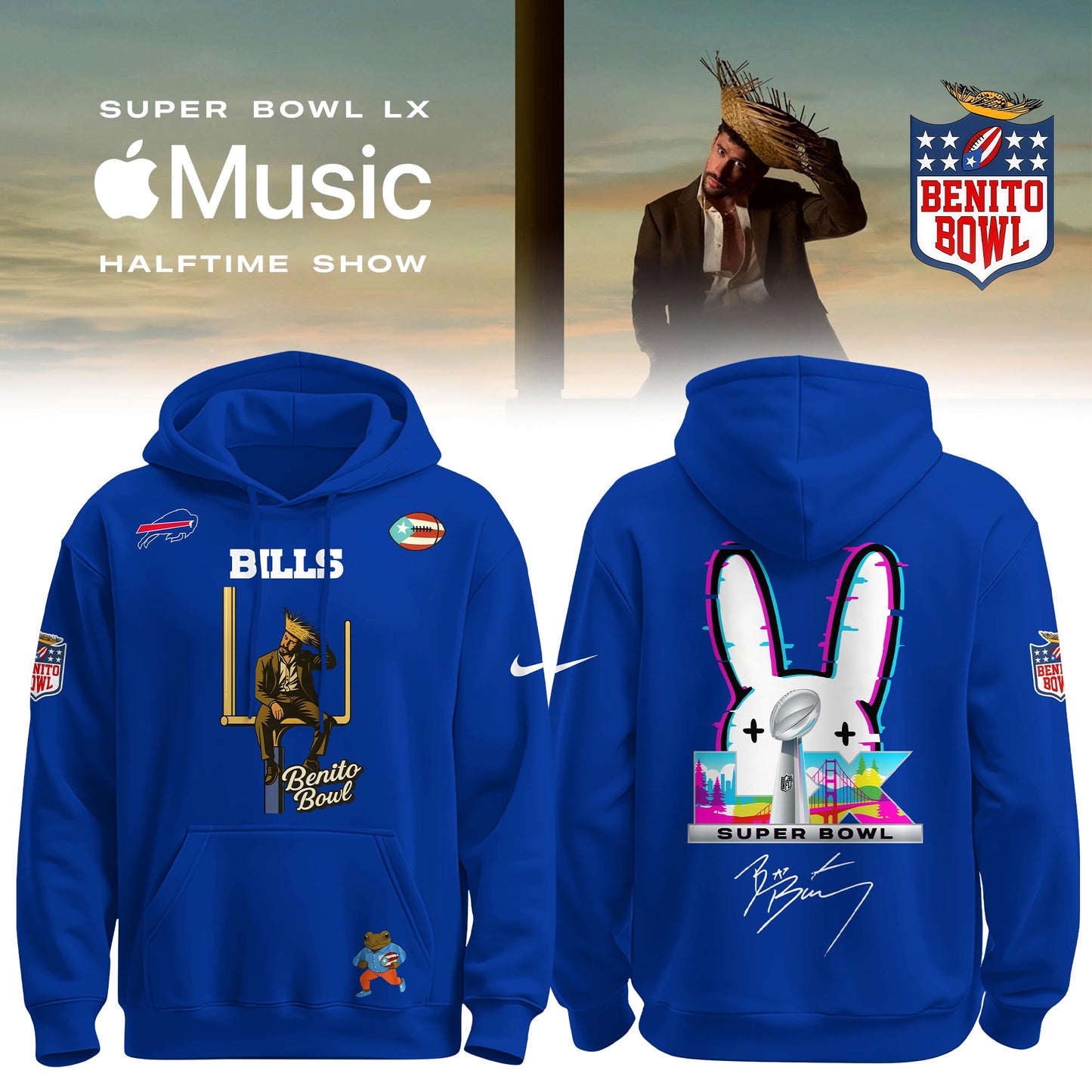 Buffalo Bills x Bad Bunny Super Bowl LX The Halftime Show Special Edition Hoodie