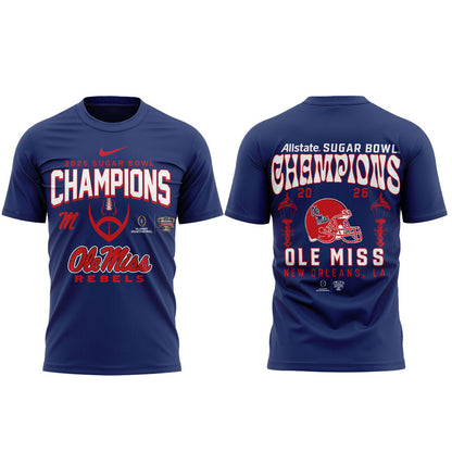 Ole Miss Rebels 2026 Sugar Bowl Champions Limited Edition Combo T-Shirt