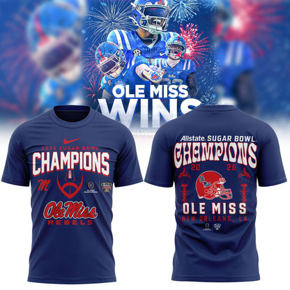 Ole Miss Rebels 2026 Sugar Bowl Champions Limited Edition Combo T-Shirt